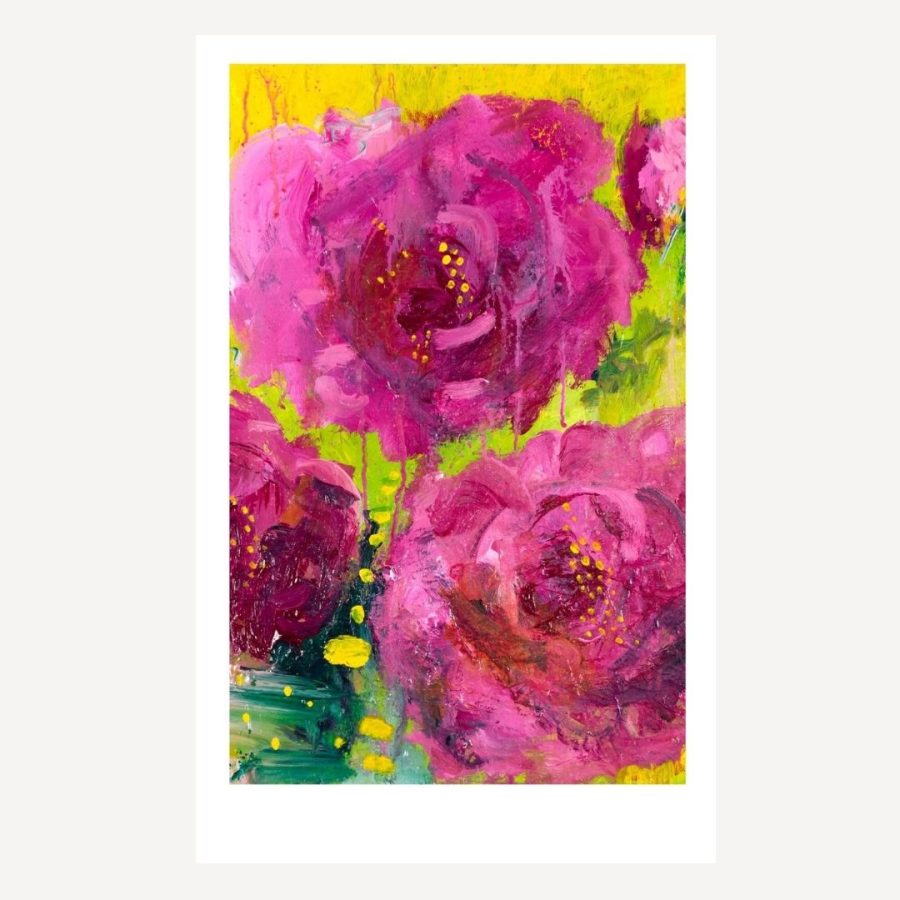 Peony Warm Grey Template for art prints