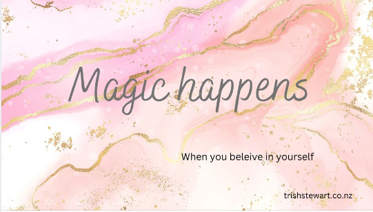 MAGIC HAPPENS WHEN YOU BELIEVE IN  inspirational quote
