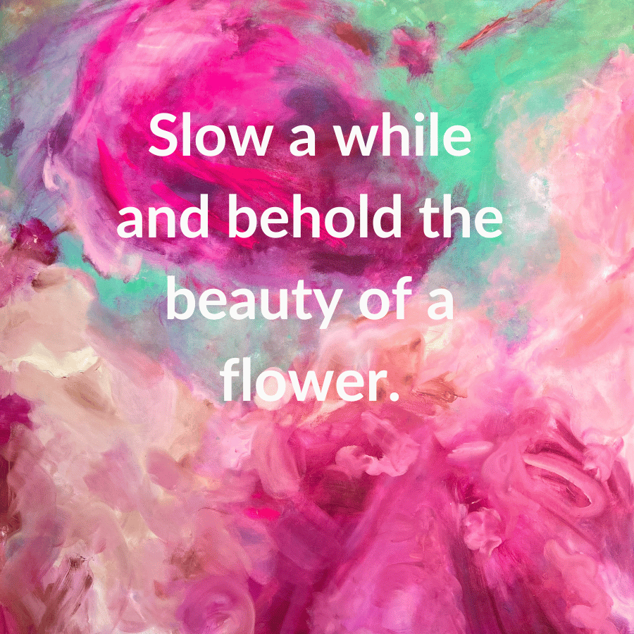 Slow a while and behold the beauty of a flower