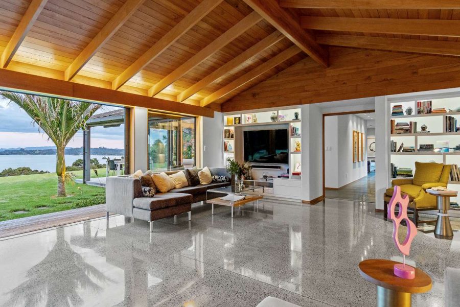 blue couch in Bay of Islands